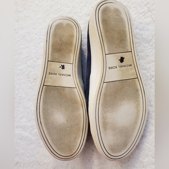 Michael Kors Collection Eddy Pom-Pom Suede Slip-On Sneakers Navy Size 6.5 US - Picture 14 of 16